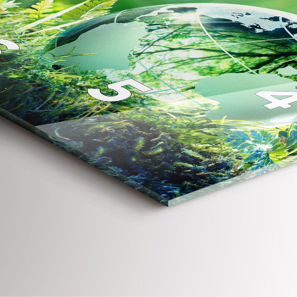 Skleněné hodiny čtvercové Zeměkoule