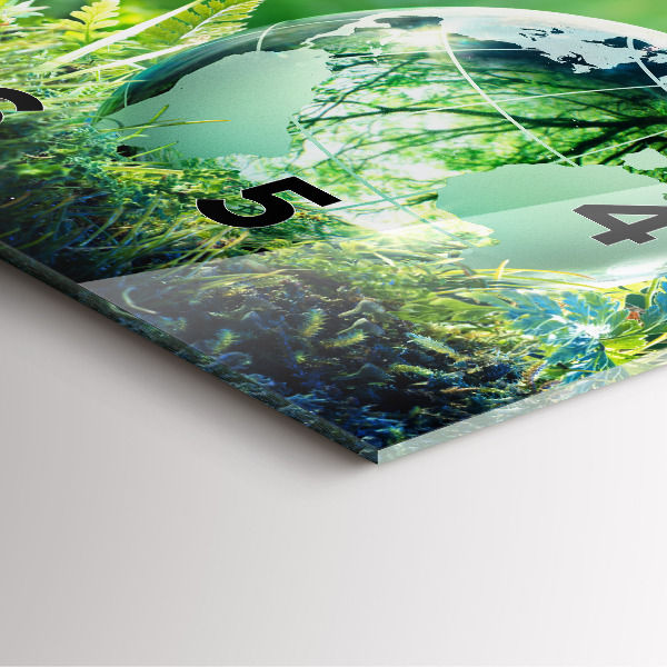 Skleněné hodiny čtvercové Zeměkoule