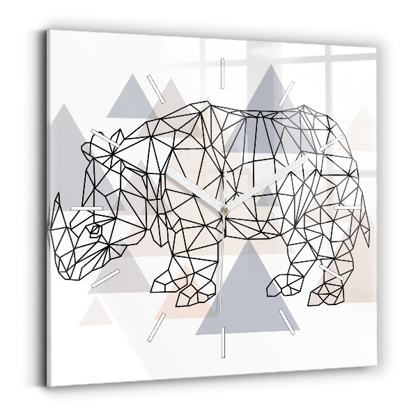 Skleněné hodiny čtvercové Geometrický vzor