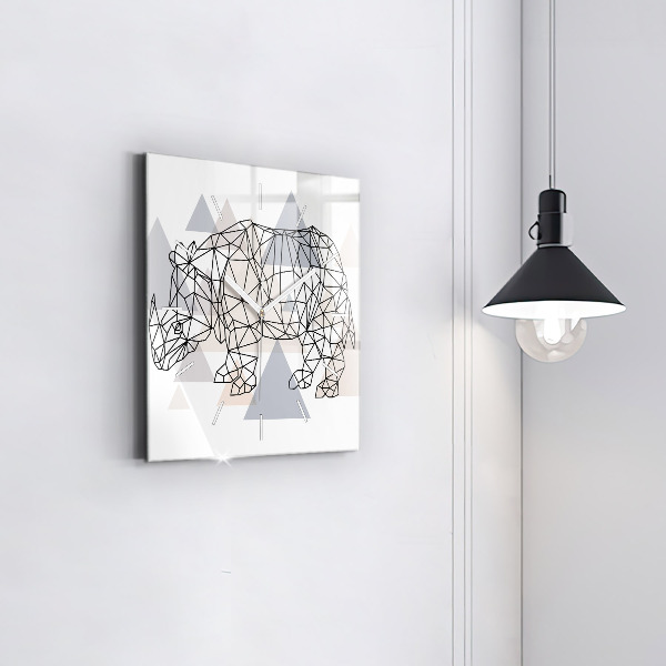 Skleněné hodiny čtvercové Geometrický vzor
