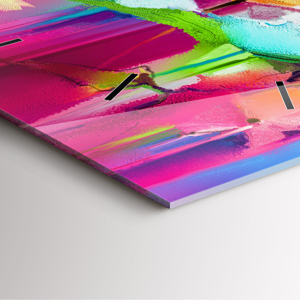 Skleněné hodiny čtvercové Abstraktní květiny