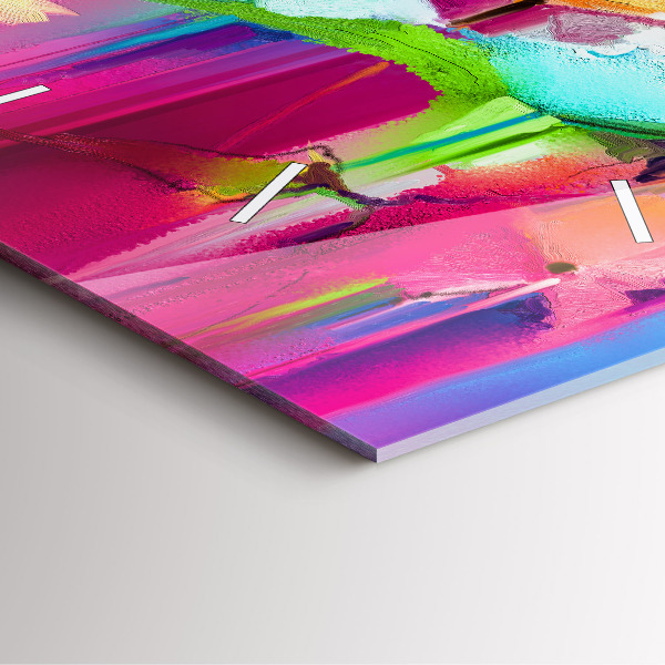 Skleněné hodiny čtvercové Abstraktní květiny