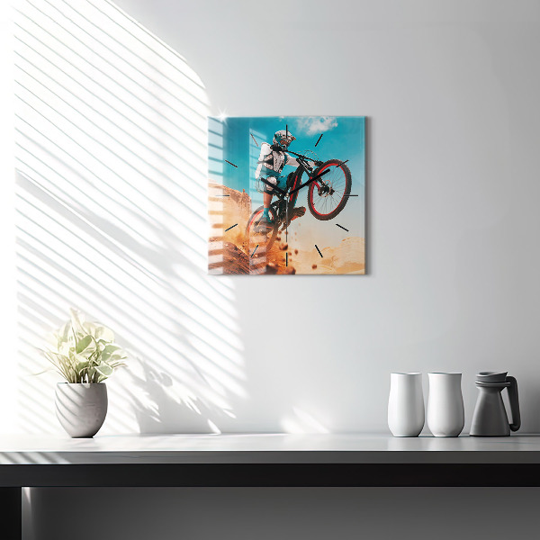 Skleněné hodiny čtvercové Kaskadér a adrenalin