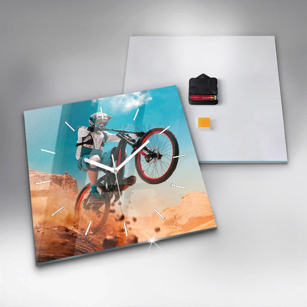 Skleněné hodiny čtvercové Kaskadér a adrenalin