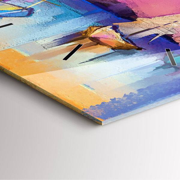 Skleněné hodiny čtvercové Mořská krajina