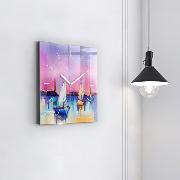 Skleněné hodiny čtvercové Mořská krajina