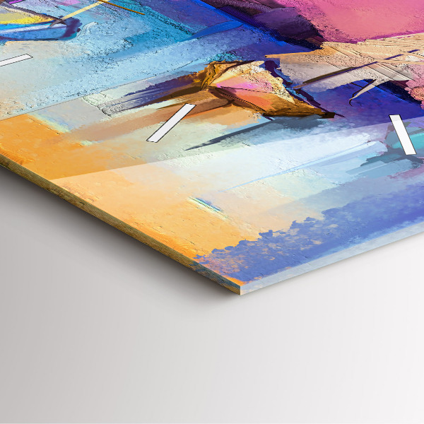 Skleněné hodiny čtvercové Mořská krajina