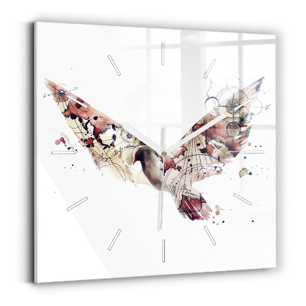 Skleněné hodiny čtvercové Abstraktní pohled