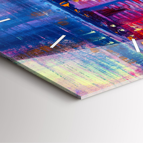 Skleněné hodiny čtvercové Abstraktní mrakodrapy