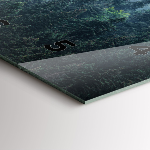 Skleněné hodiny čtvercové Mlhavá horská krajina