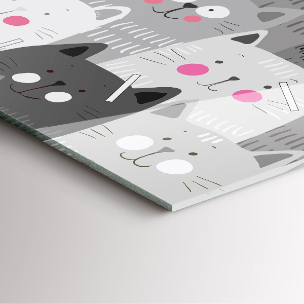 Skleněné hodiny čtvercové Vzor s kočkami