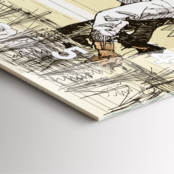 Skleněné hodiny čtvercové Žena sbírající rýži