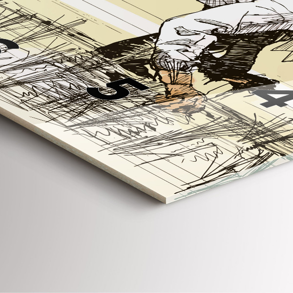 Skleněné hodiny čtvercové Žena sbírající rýži