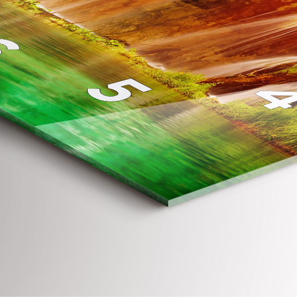 Čtvercové nástěnné hodiny Pohled na vodopád