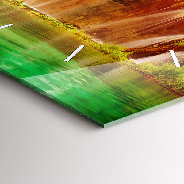 Čtvercové nástěnné hodiny Pohled na vodopád