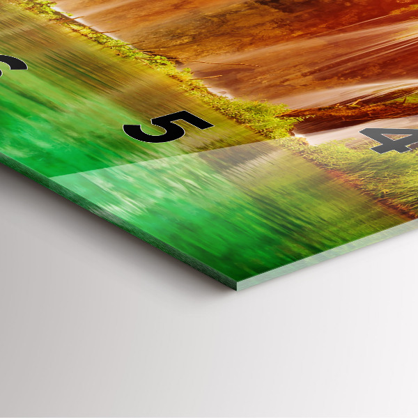 Čtvercové nástěnné hodiny Pohled na vodopád