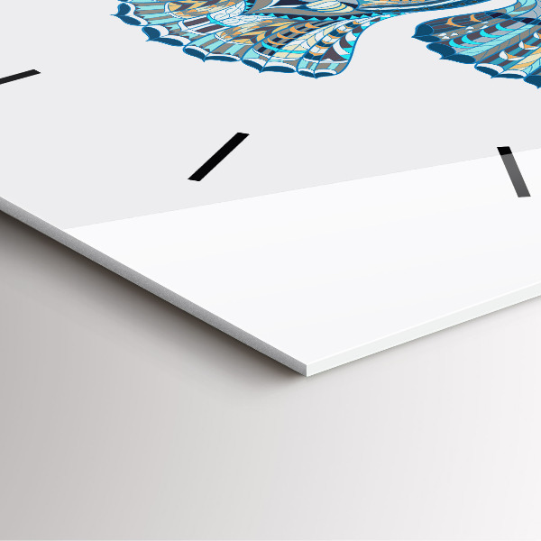 Čtvercové nástěnné hodiny Sova v letu