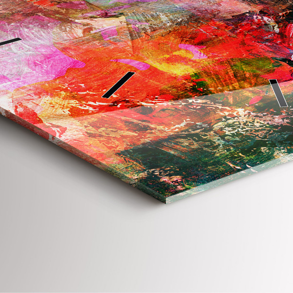 Skleněné hodiny čtvercové Abstraktní kompozice