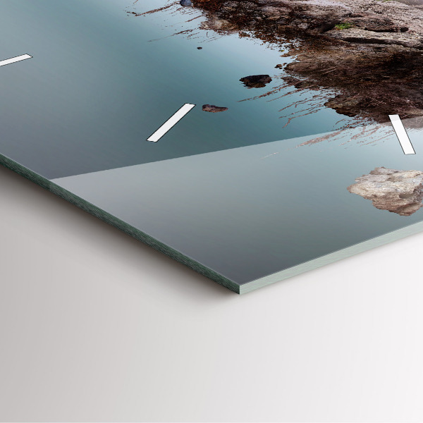 Skleněné hodiny čtvercové Létající ostrov a vodopád