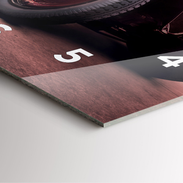 Skleněné hodiny čtvercové Historické auto