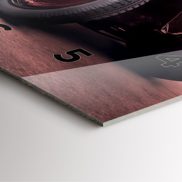 Skleněné hodiny čtvercové Historické auto