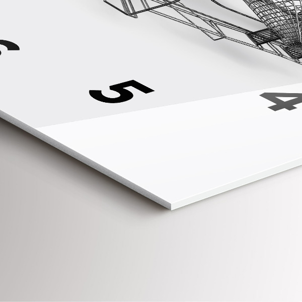 Skleněné hodiny čtvercové Konstrukce vozu F1