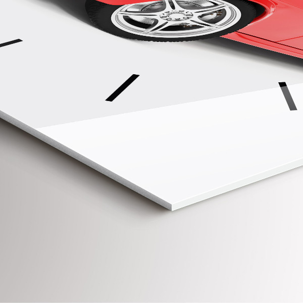 Skleněné hodiny čtvercové Sportovní auto