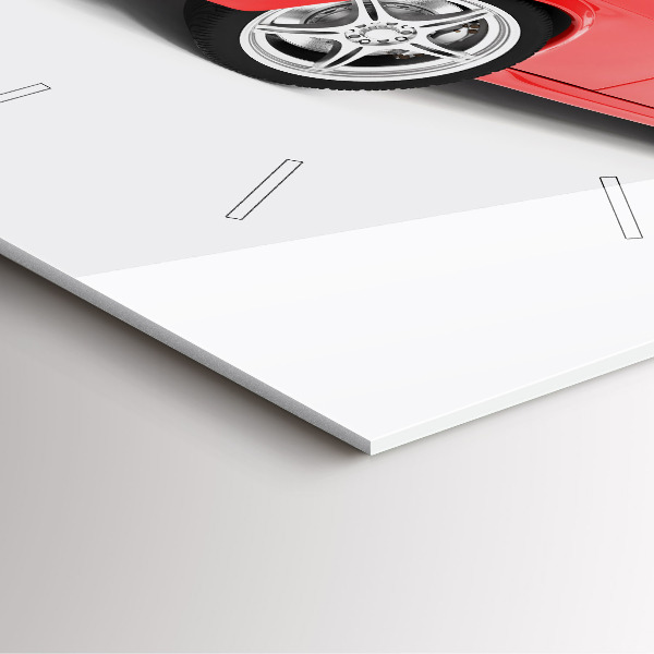 Skleněné hodiny čtvercové Sportovní auto