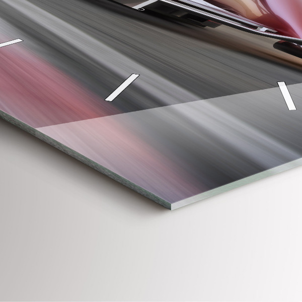 Skleněné hodiny čtvercové Sportovní závodní vůz