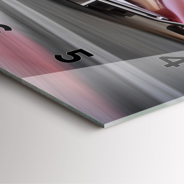 Skleněné hodiny čtvercové Sportovní závodní vůz