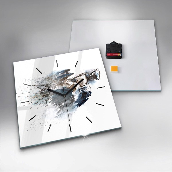 Skleněné hodiny čtvercové Kapitán s dalekohledem