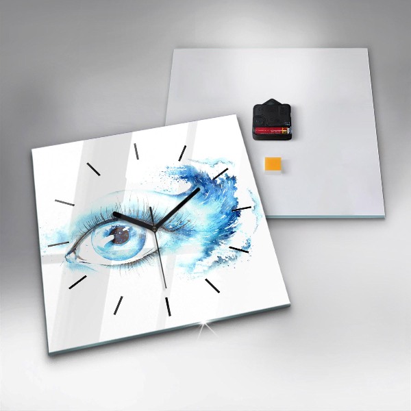 Skleněné hodiny čtvercové Mořské oko