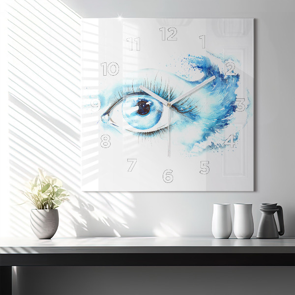 Skleněné hodiny čtvercové Mořské oko