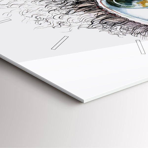 Skleněné hodiny čtvercové Kresba lidského oka