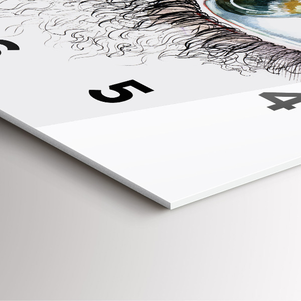 Skleněné hodiny čtvercové Kresba lidského oka