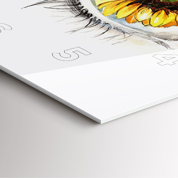 Skleněné hodiny čtvercové Slunečnice v oku