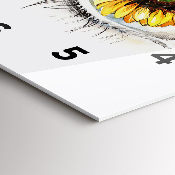 Skleněné hodiny čtvercové Slunečnice v oku