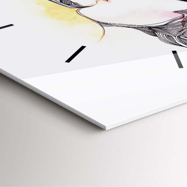 Skleněné hodiny čtvercové Kresba milostného polibku