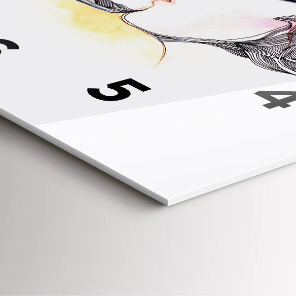 Skleněné hodiny čtvercové Kresba milostného polibku