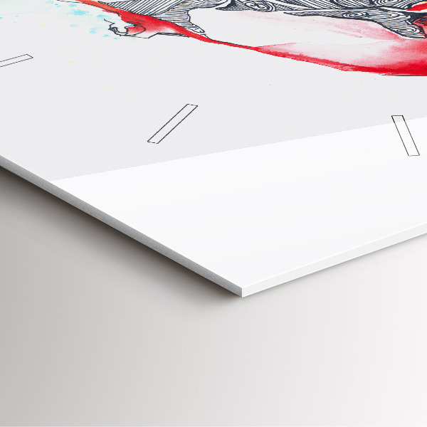 Skleněné hodiny čtvercové Barevný papoušek v letu