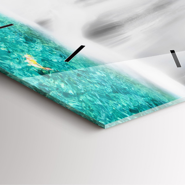 Skleněné hodiny čtvercové Vodopád v Thajsku