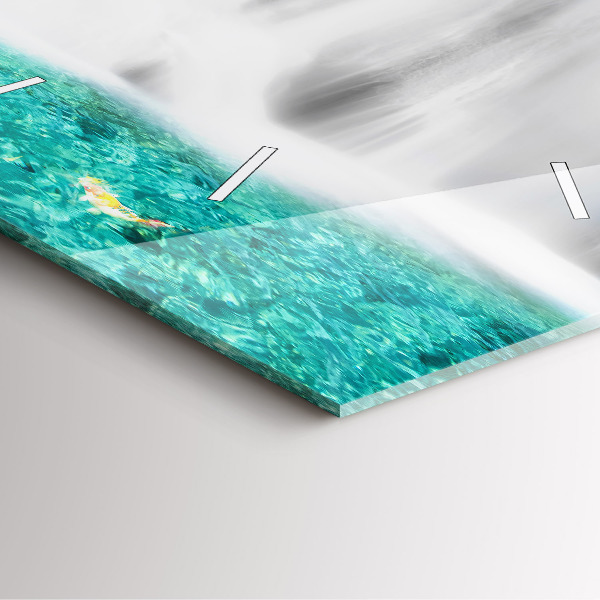 Skleněné hodiny čtvercové Vodopád v Thajsku