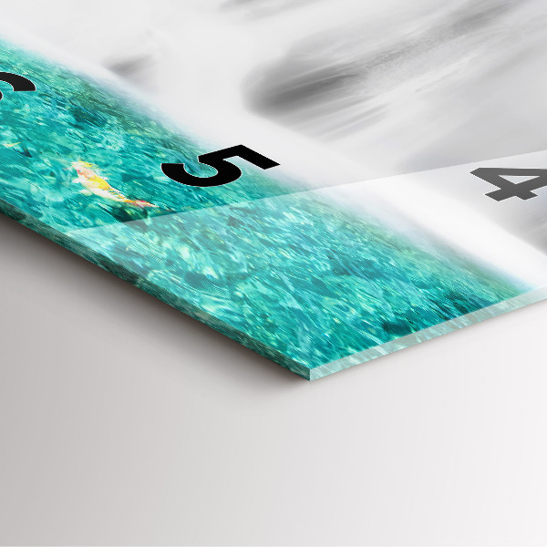 Skleněné hodiny čtvercové Vodopád v Thajsku