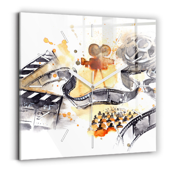 Skleněné hodiny čtvercové Filmová kamera