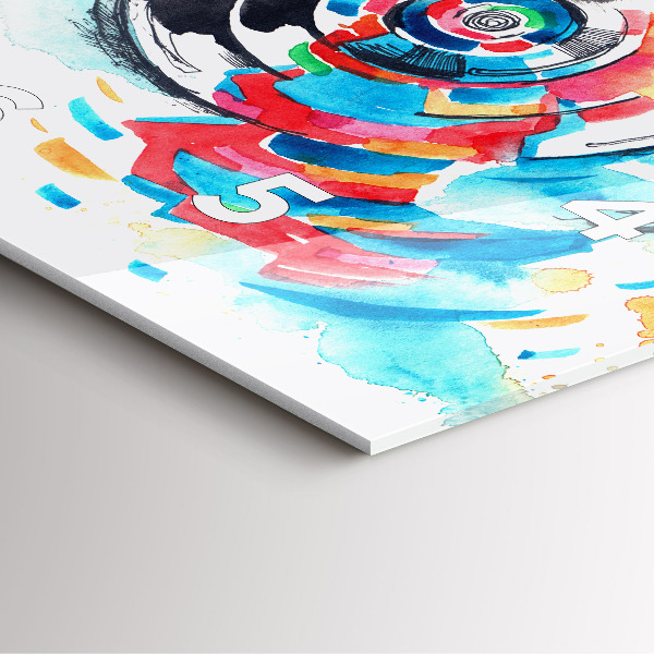 Skleněné hodiny čtvercové Žena fotografka