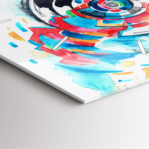 Skleněné hodiny čtvercové Žena fotografka