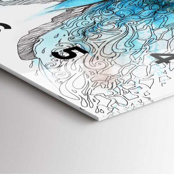 Skleněné hodiny čtvercové Tvář ve tvaru motýla