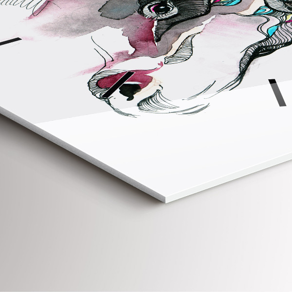 Skleněné hodiny čtvercové Abstraktní los