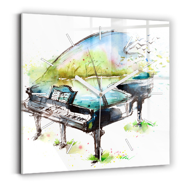 Skleněné hodiny čtvercové Ilustrace 4 ročních období