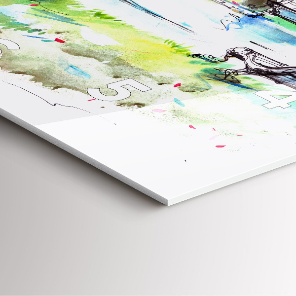 Skleněné hodiny čtvercové Malebné jaro